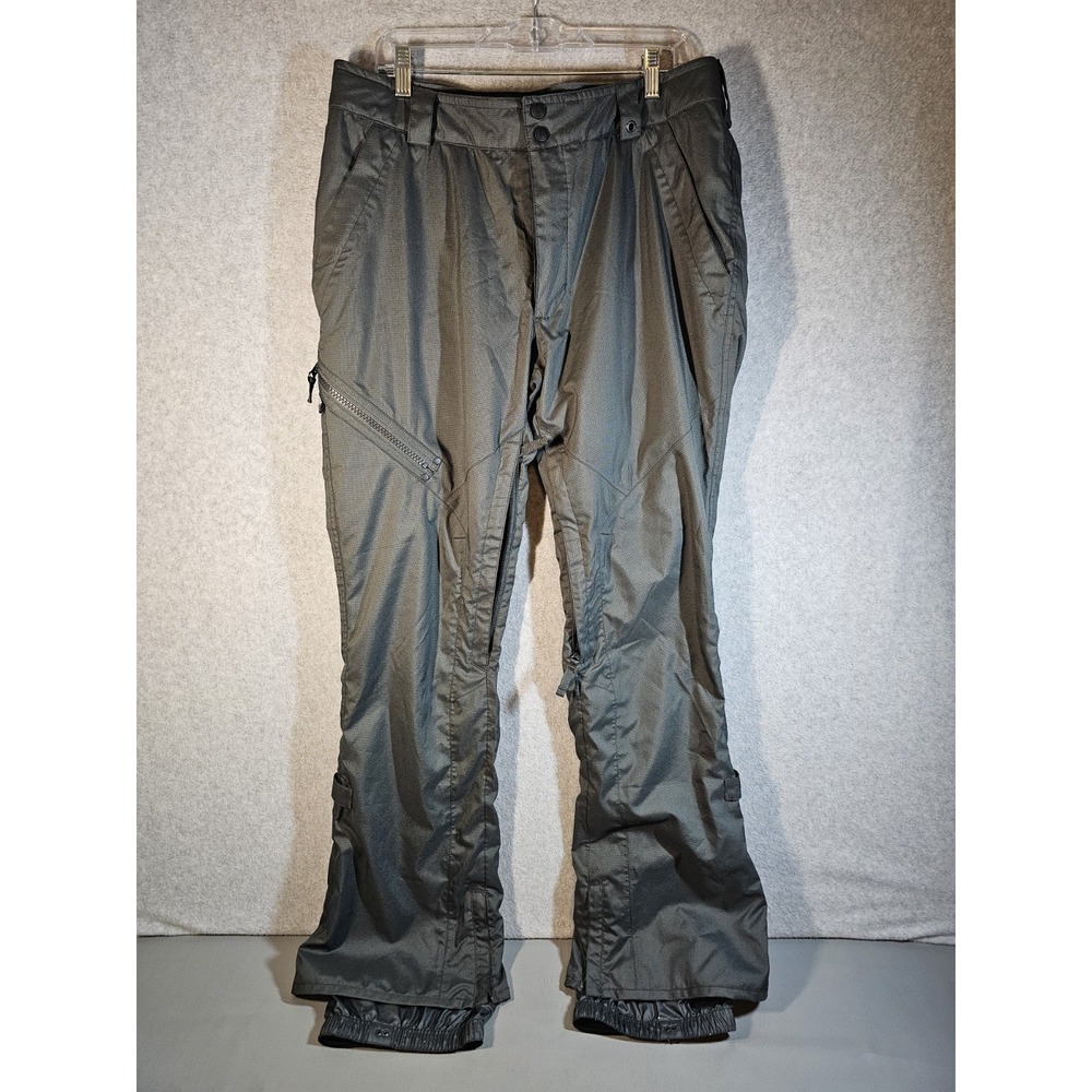 Burton Mens Lg *Stroker* Slim Fit DryRide Snowboard Pants Gray Adj Waist FLAWS